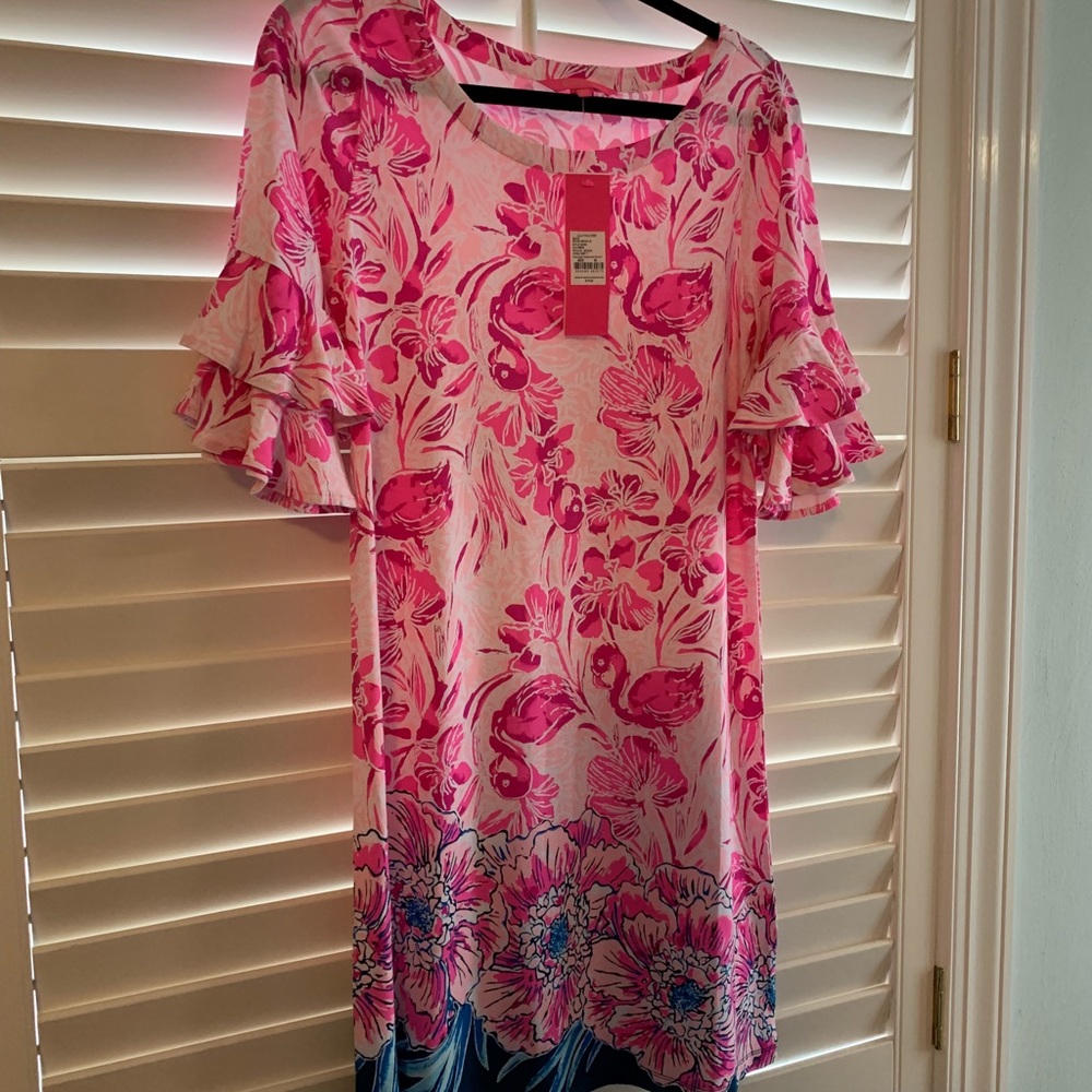 NWT m Lilly Pulitzer Lula  coral reef flamingle